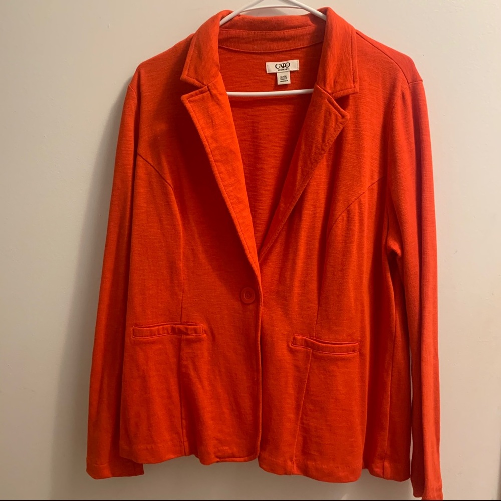 Bright Orange Knit Blazer